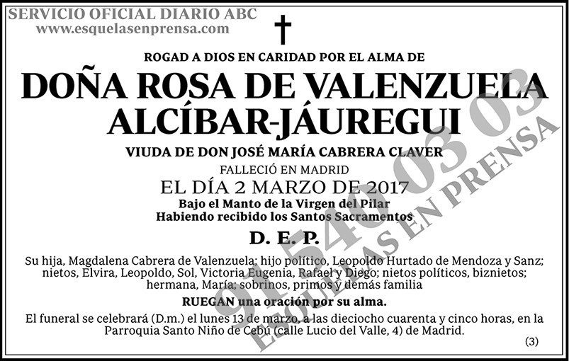 Rosa de Valenzuela Alcíbar-Jáuregui